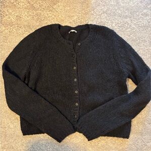 Reformation Black Cardigan Sweater